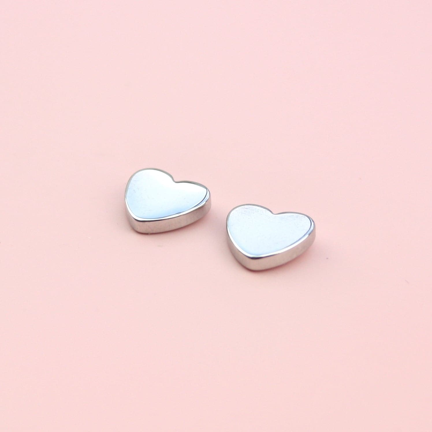 Heart Stud Earrings (Stainless Steel)