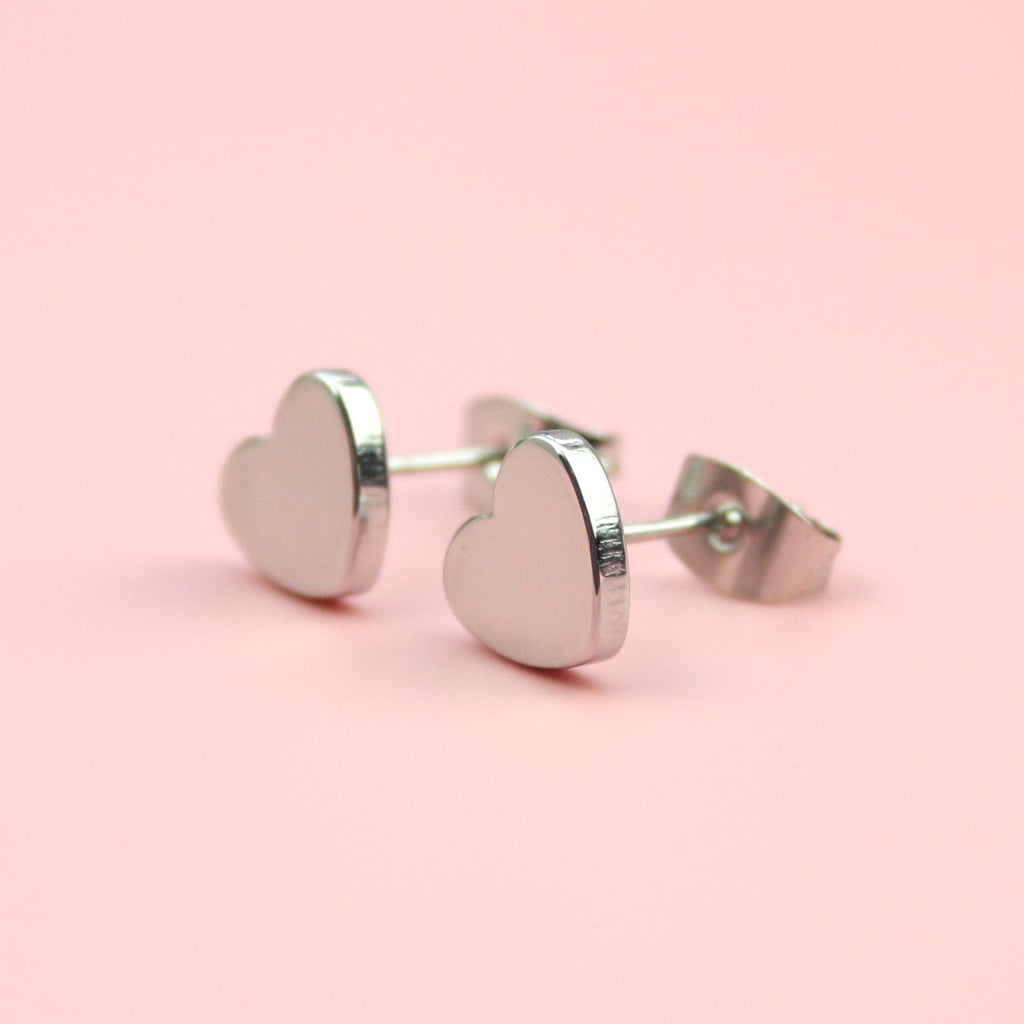 Heart Stud Earrings (Stainless Steel)