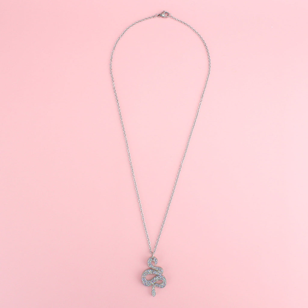 Holographic Glitter Snake Necklace