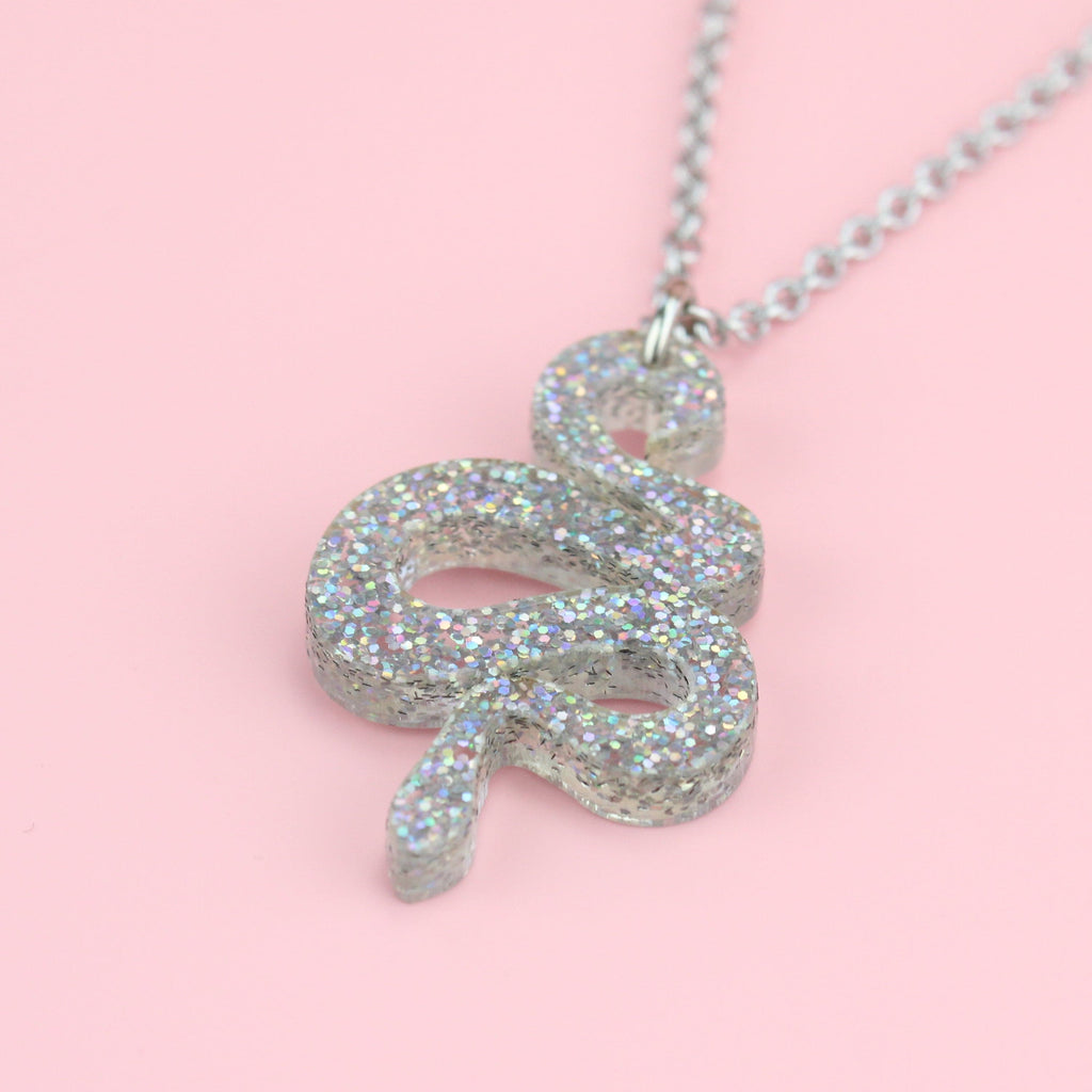 Holographic Glitter Snake Necklace