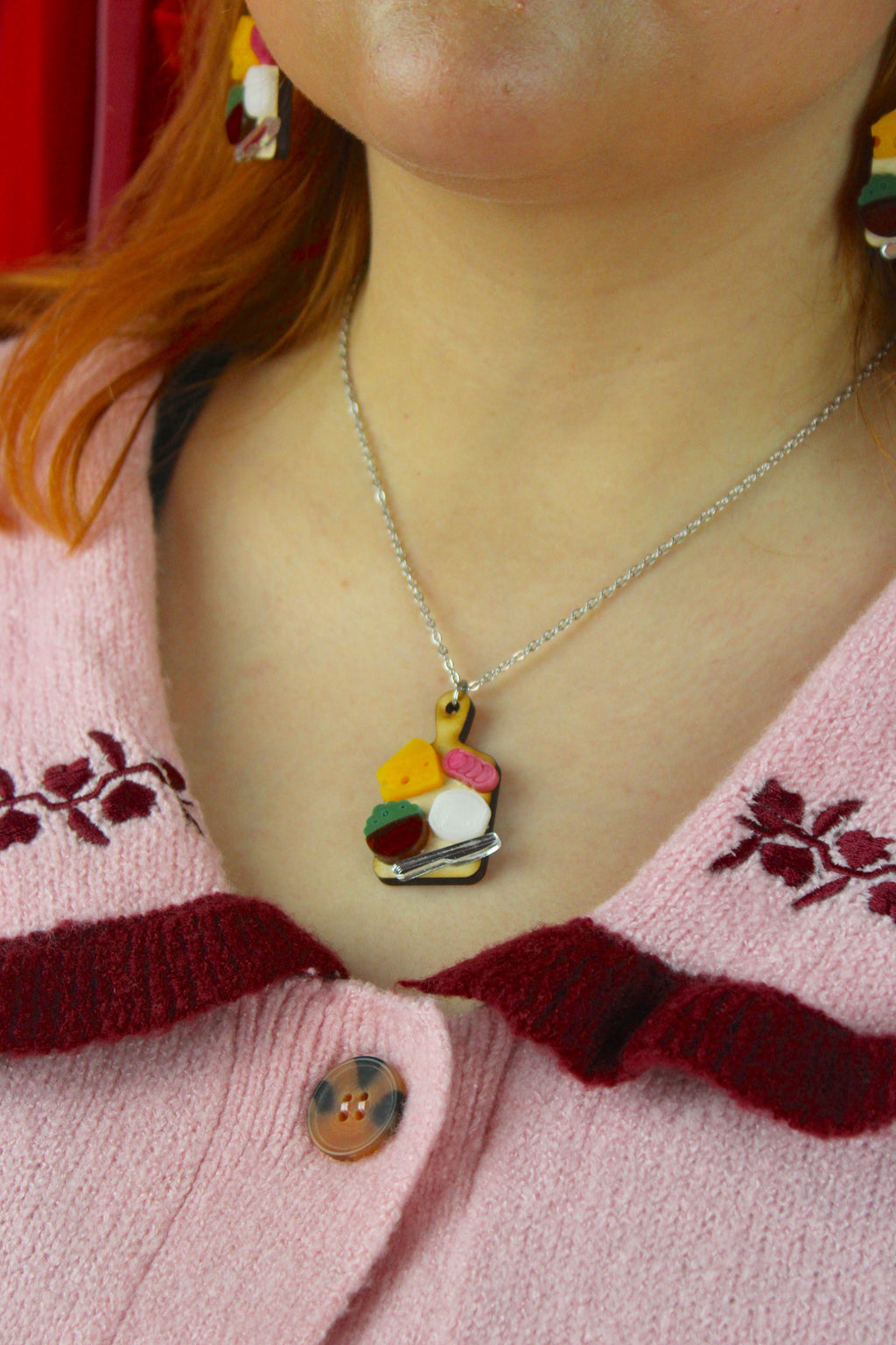 Holy Cheeses Charcuterie Board Necklace