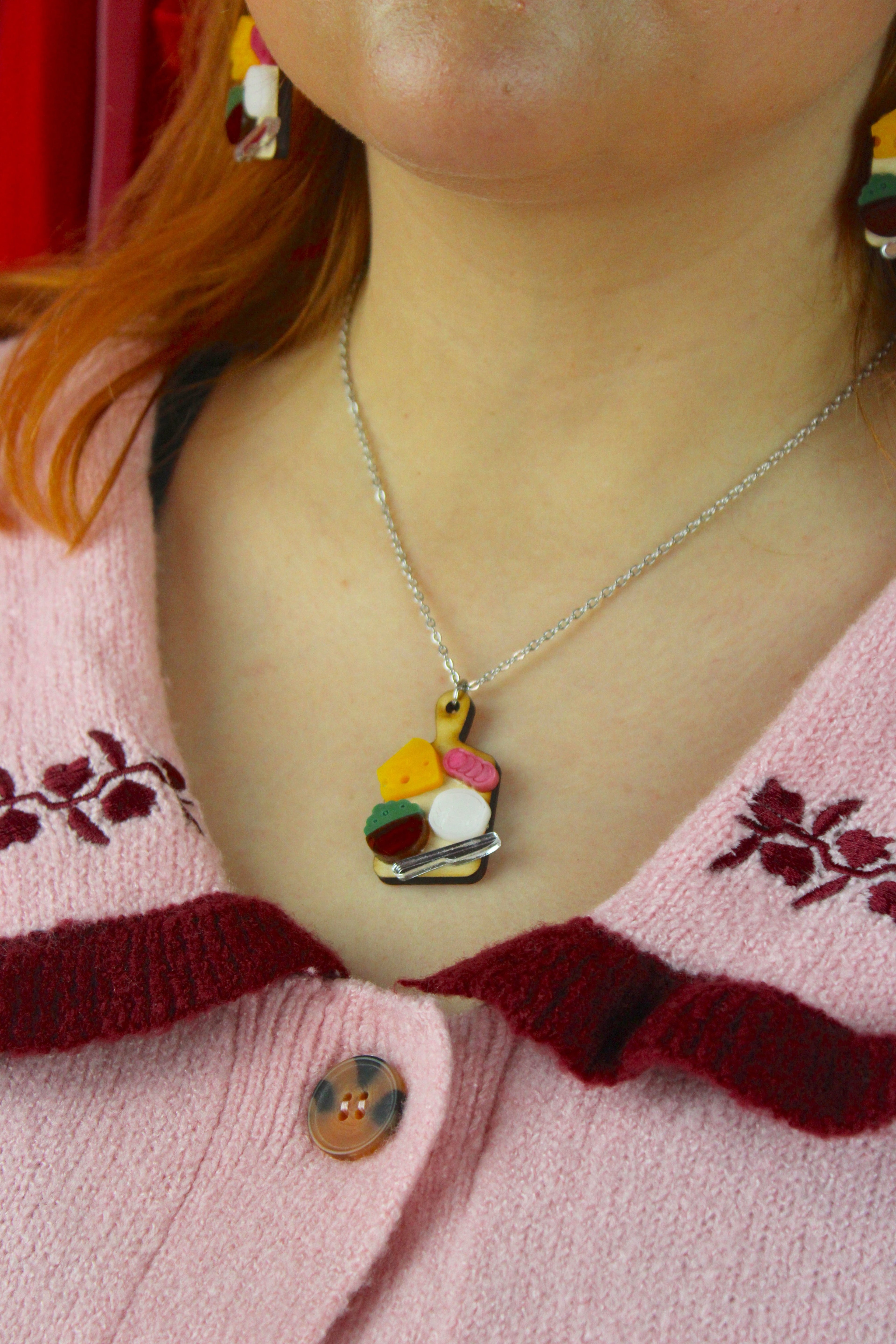 Holy Cheeses Charcuterie Board Necklace