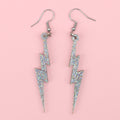 Holographic Glitter Lightning Bolt Earrings
