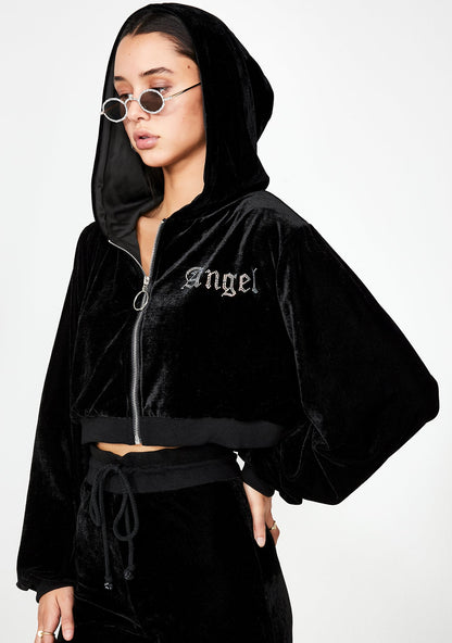 Angel Diamante Velour Jacket