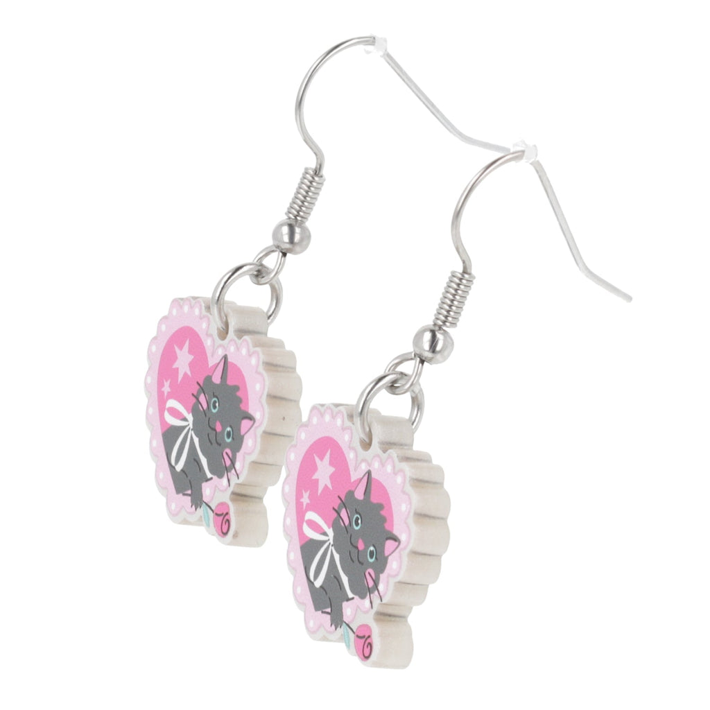 I Give You This Rose Cat Earrings