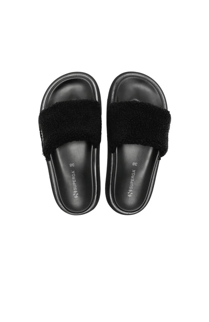 1918 Slide Platform Faux-Fur Black