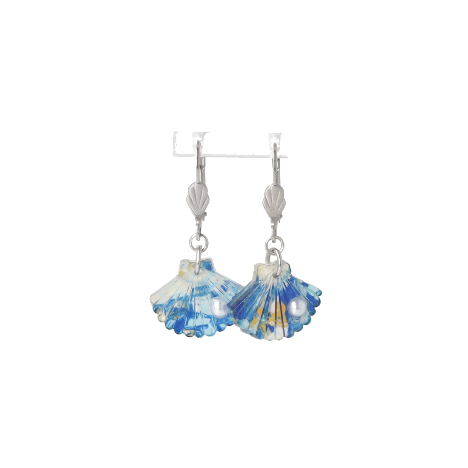 Hot Pearl Summer Earrings (Blue Abalone)