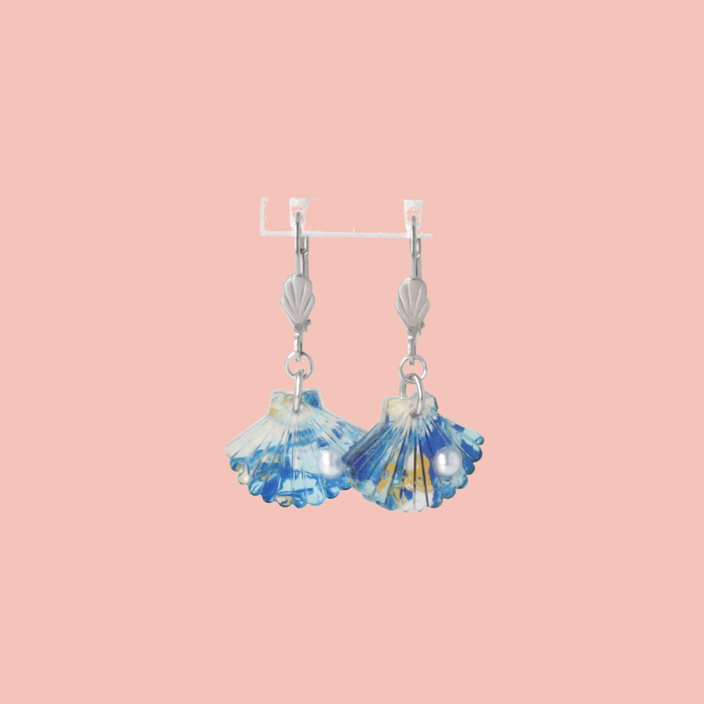Hot Pearl Summer Earrings (Blue Abalone)