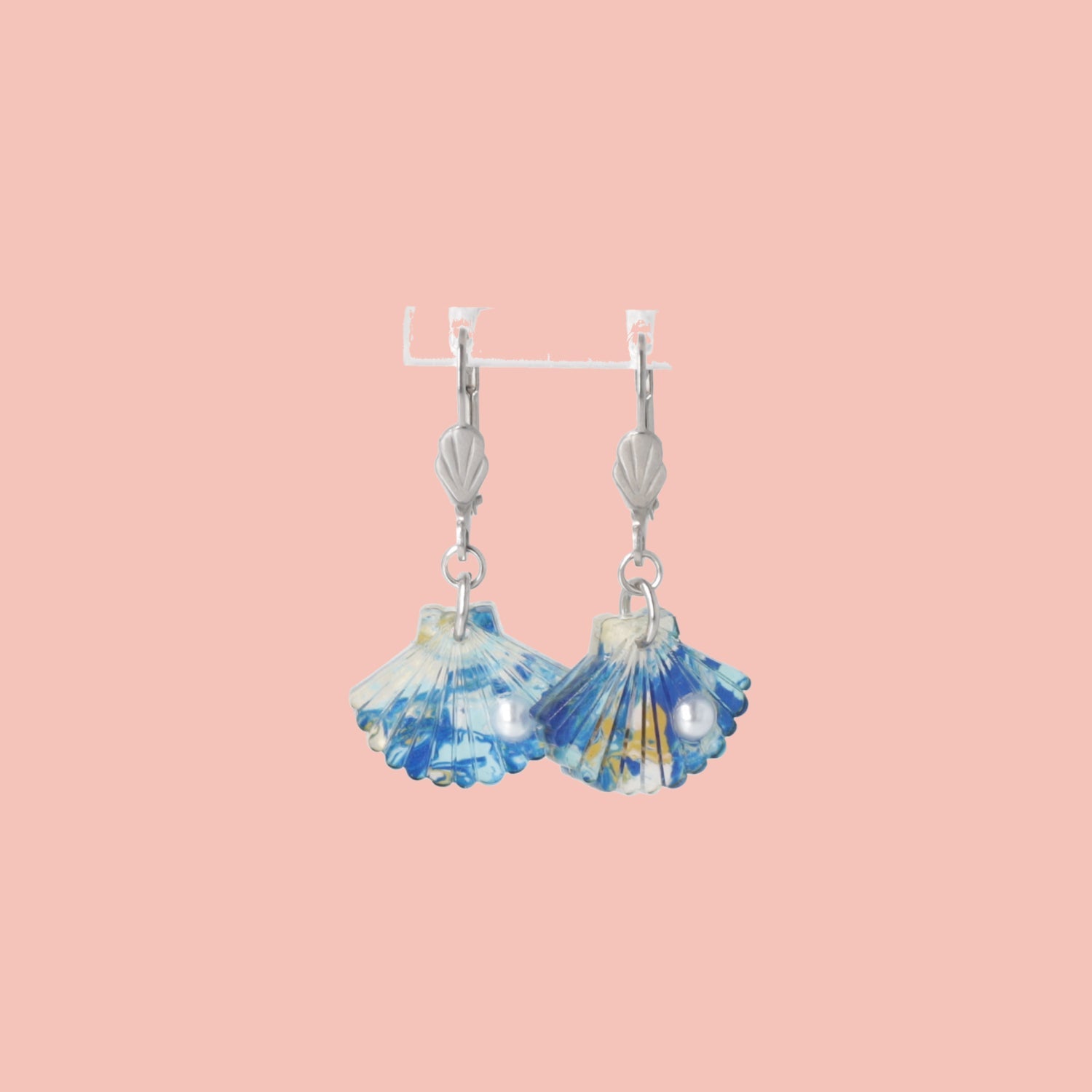 Hot Pearl Summer Earrings (Blue Abalone)