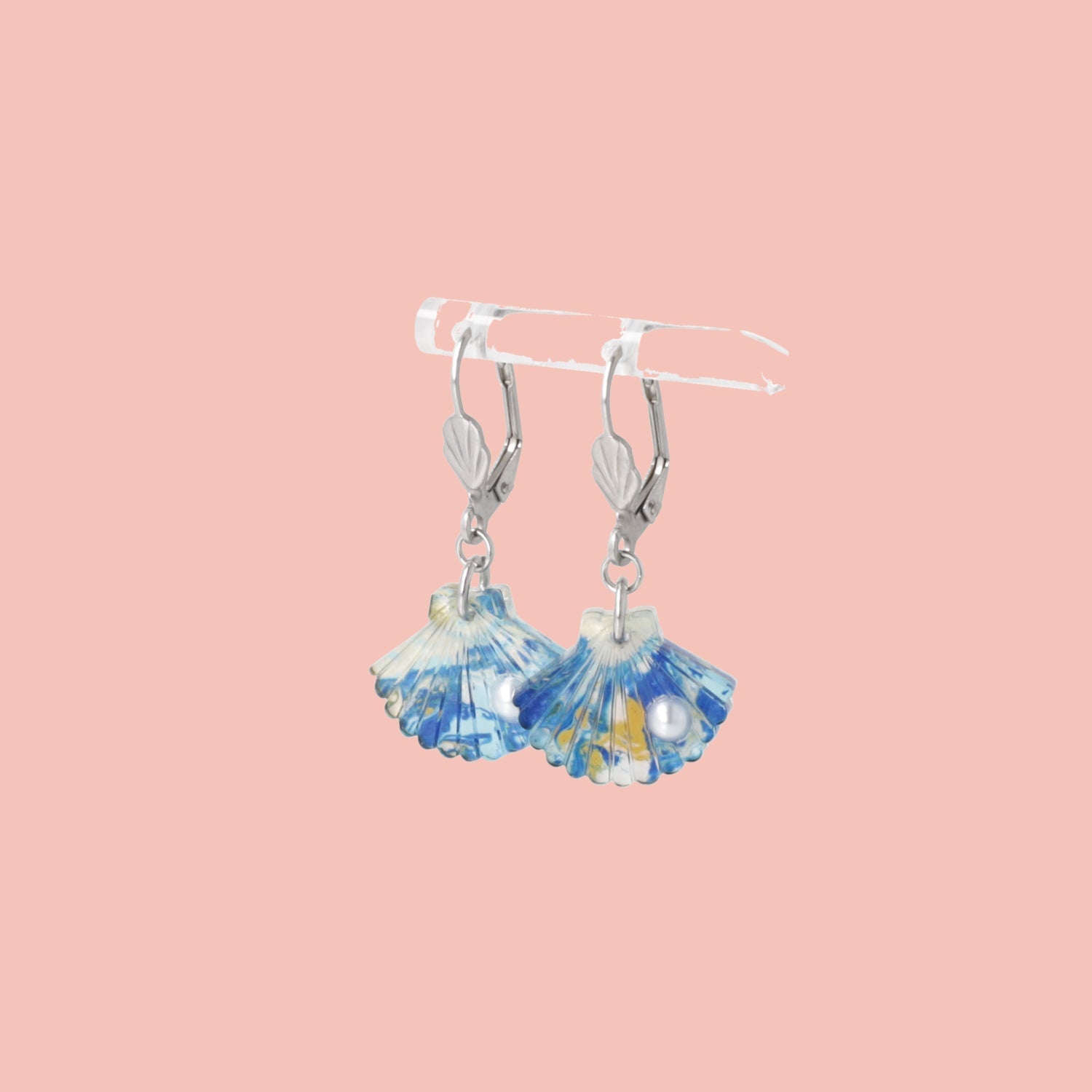 Hot Pearl Summer Earrings (Blue Abalone)