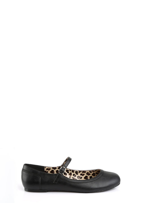 Anna-02 Mary Jane Ballet Flats-Black PU