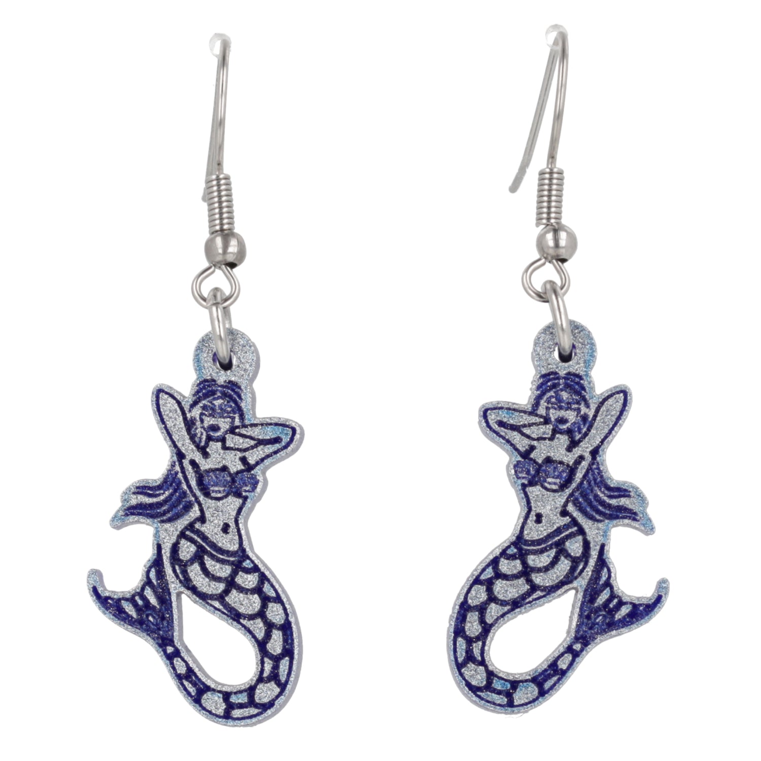 Hello Sailor! Mermaid Earrings - Blue