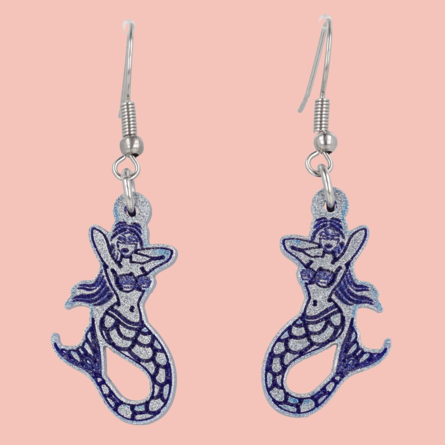 Hello Sailor! Mermaid Earrings - Blue