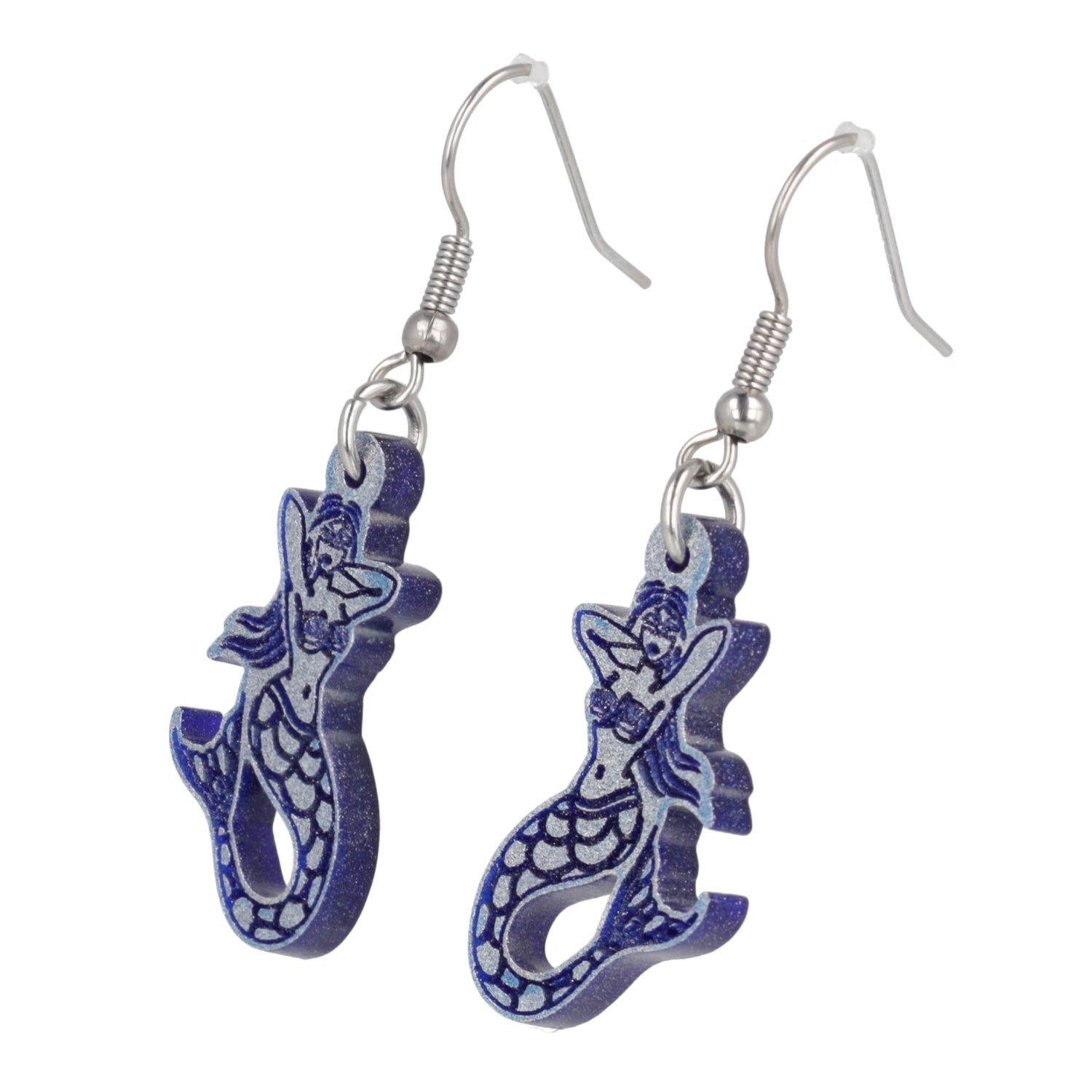 Hello Sailor! Mermaid Earrings - Blue