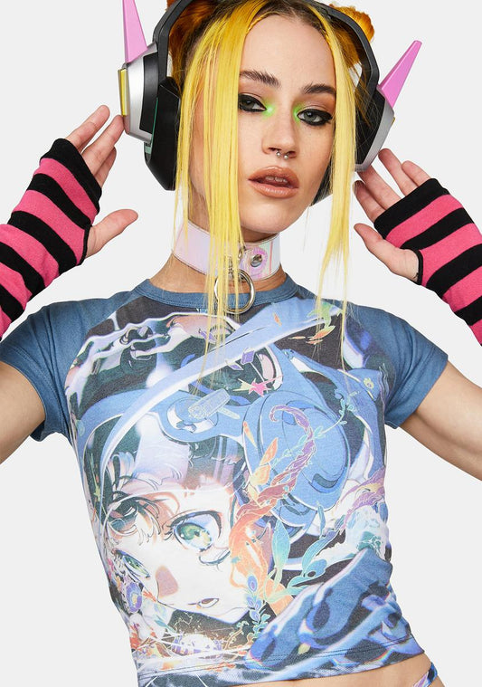 Anime Print Baby Tee