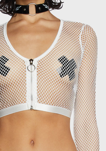 Angelic Tempo Fishnet Crop Top
